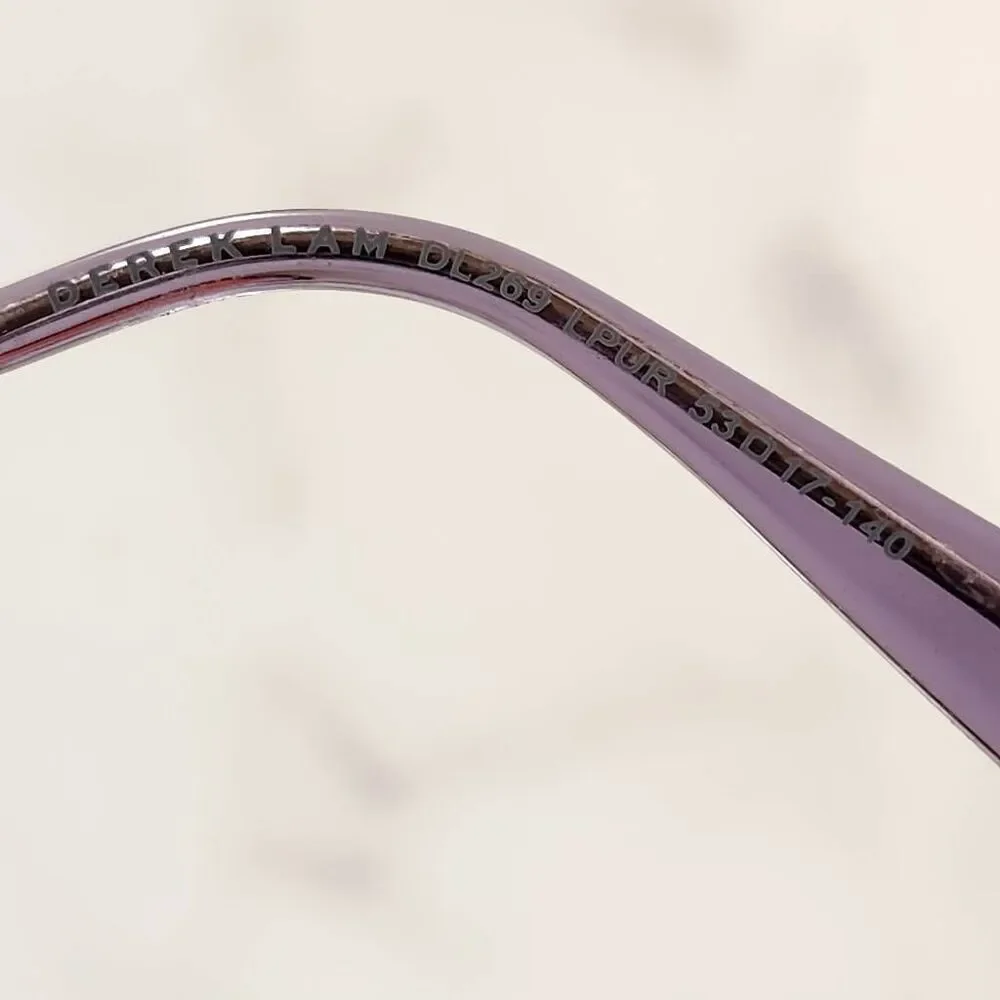 Derek Lam DL 269 purple clear wide reading eyeglasses